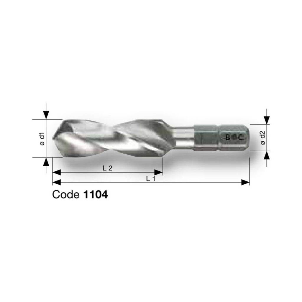 BOHRCRAFT HSS-G Spiralbohrer-Bits mit 1/4-Zoll-Sechskantschaft