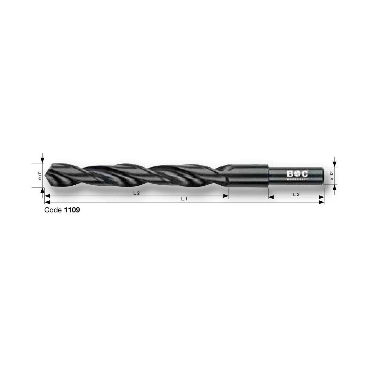 BOHRCRAFT Spiralbohrer DIN 338 HSS-R rollgewalzt mit reduziertem Schaft – Bild 2