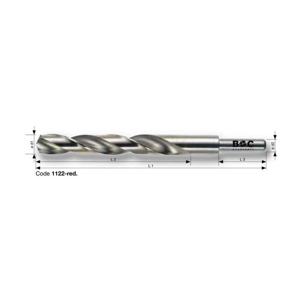 BOHRCRAFT PROFI PLUS HSS-G DIN 338 mit reduziertem Schaft und Kreuzanschliff