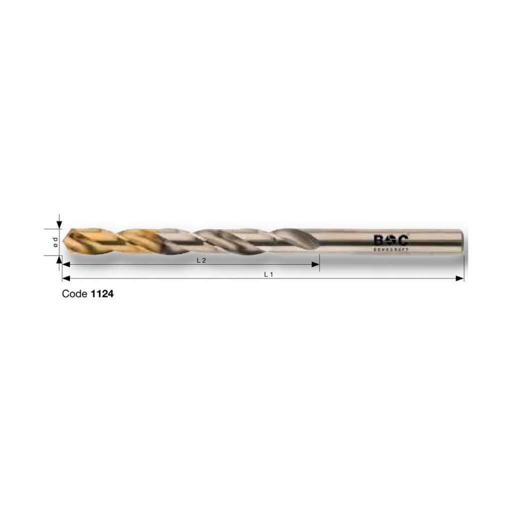 BOHRCRAFT PROFI PLUS TiN-Point HSS-G DIN 338 Typ N-TP mit Kreuzanschliff