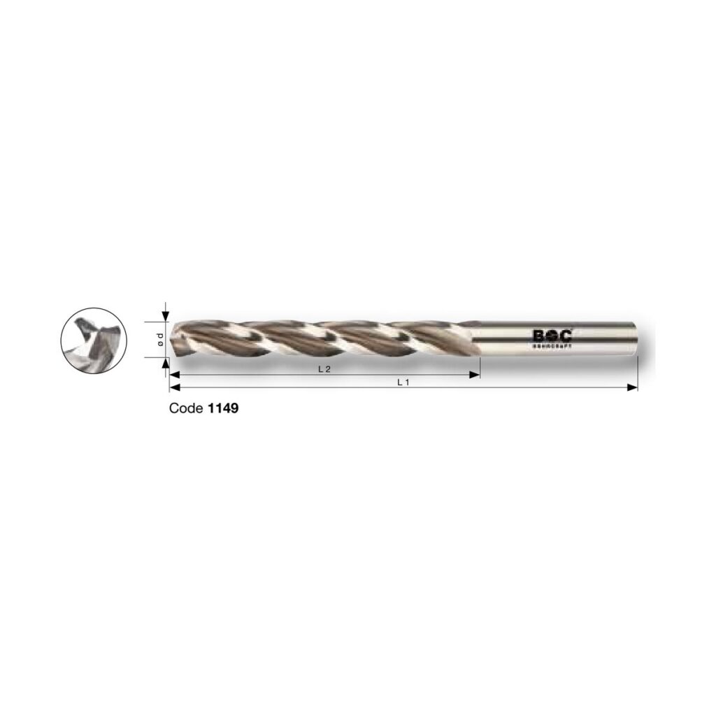 BOHRCRAFT PROFI PLUS HSS-E Co5 DIN 338 mit drei Schneiden