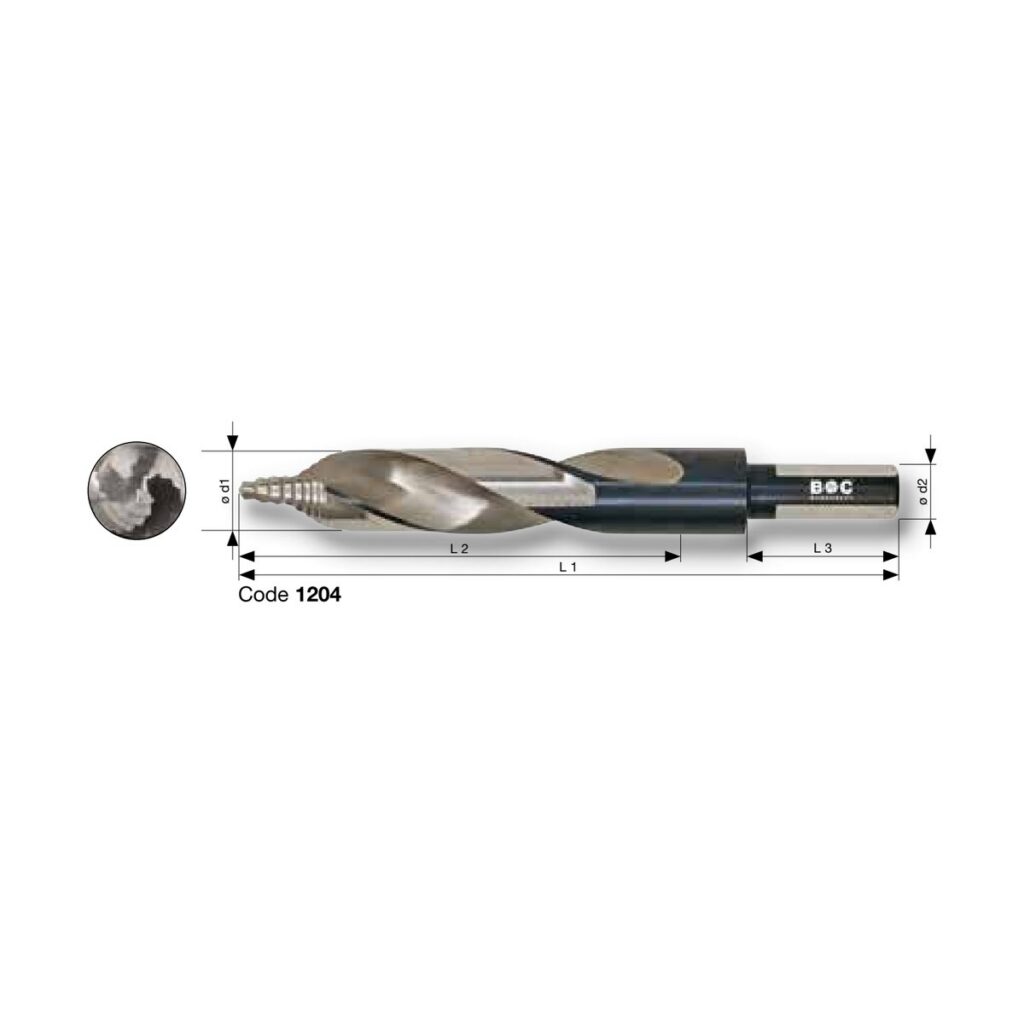BOHRCRAFT PROFI PLUS HSS-G TURBO STEP DIN 1897 mit reduziertem Schaft