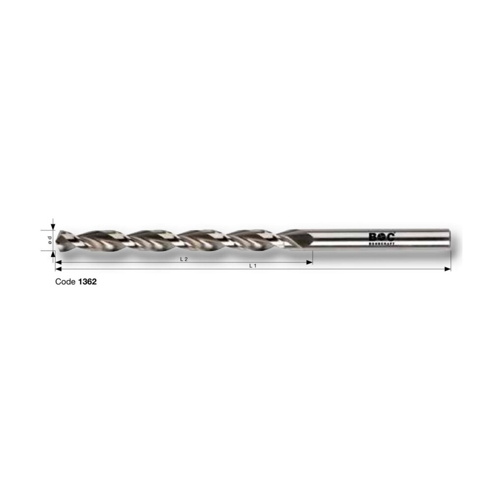 BOHRCRAFT PROFI PLUS HSS-E Co5 Mehrbereichsbohrer DIN 340 Typ U-TL, lang