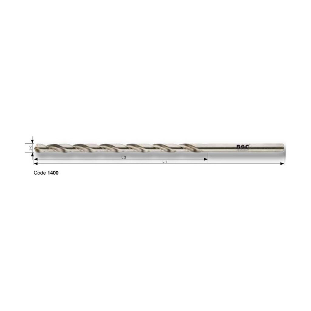 BOHRCRAFT HSS-G DIN 1869 Typ N mit Kreuzanschliff, extra lang