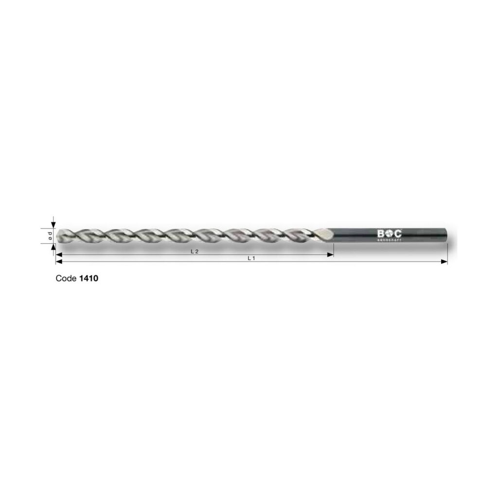BOHRCRAFT PROFI PLUS HSS-G Mehrbereichsbohrer DIN 1869 Typ U-TL, extra lang