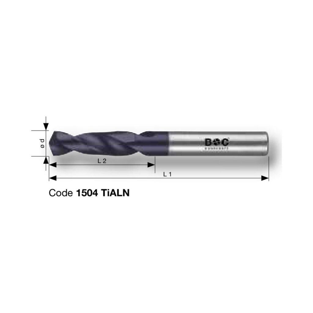 BOHRCRAFT PROFI PLUS VHM Spiralbohrer DIN 6539 Typ N TiALN, extra kurz